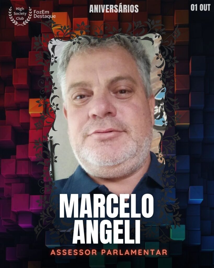 Marcelo Angeli atua como Assessor Parlamentar, dedicando-se à articulação política e ao suporte legislativo na região. Seu trabalho é essencial para a fluidez das demandas públicas, servindo como elo entre o poder legislativo e a comunidade. Ele demonstra um forte compromisso com o desenvolvimento das pautas que impactam Foz do Iguaçu e entorno.
Aniversários FozEmDestaque HighSocietyClub 31/10/2025
