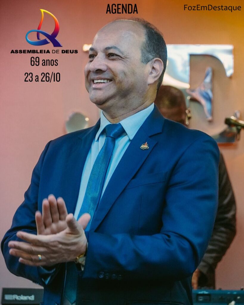 aniversário assembleia de deus
Pastor Isaias Cardoso
Participe da celebração de 69 anos da Assembleia de Deus em Foz do Iguaçu! De 23 a 26/10/2025, um evento de fé e gratidão com Giselli Cristina, Canção & Louvor e Pr. Ival Teodoro. Saiba mais sobre o legado da igreja na cidade.