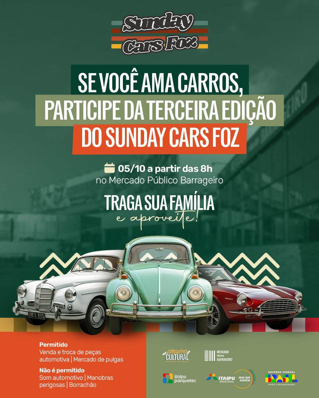 Jornada Dupla: Sunday Car e Luau transformam o Mercado Público Barrageiro no destino perfeito deste domingo Sunday Car