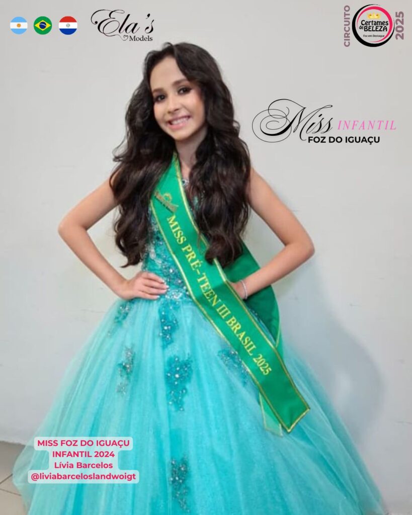 Miss Foz do Iguaçu Infantil 2024:
Lívia Barcelos
Miss Foz Rainha Turismo
Certames de Beleza
FozEmDestaque