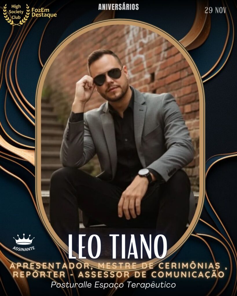 Leo Tiano
Apresentador, Mestre de Cerimônias , Repórter - Assessor de Comunicação
Wonder Park Foz
Aniversários FozEmDestaque HighSocietyClub 29/11/2025
