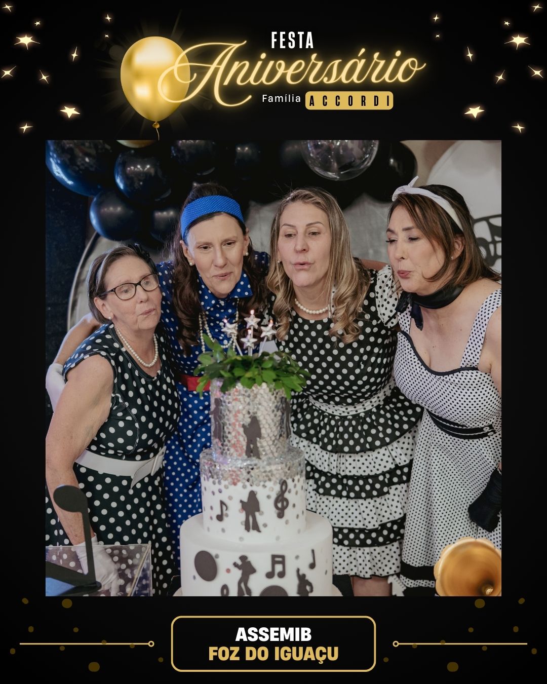 Festa Retrô em Foz: Família Accordi Celebra com Glamour dos Anos 60 na Assemib 10
