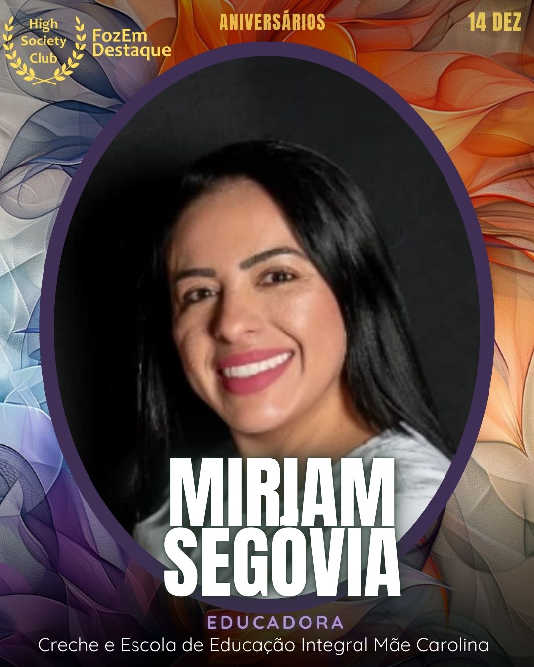 Miriam Segóvia
Educadora - Creche e Escola de Educação Integral Mãe Carolina
https://www.instagram.com/miriamsegoviabauer/
https://www.facebook.com/miriam.segoviabauer