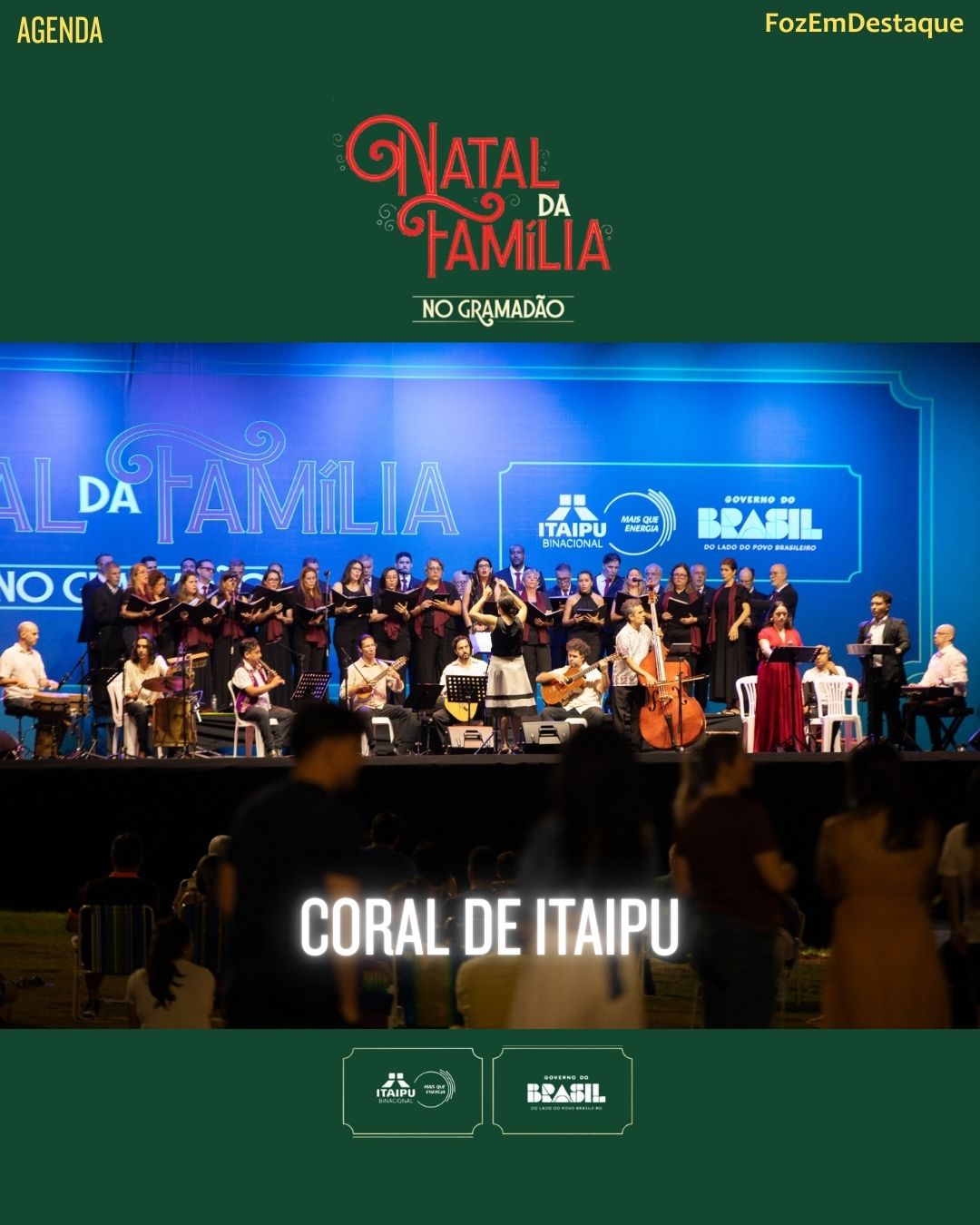 O diretor-geral de Itaipu, Enio Verri, com a esposa, Neusa Barbi Verri; e o diretor de Coordenação, Carlos Carboni, com a esposa, Lucimar Caboni. Foto: Divulgação/Itaipu Binacional
Natal da Família Itaipu