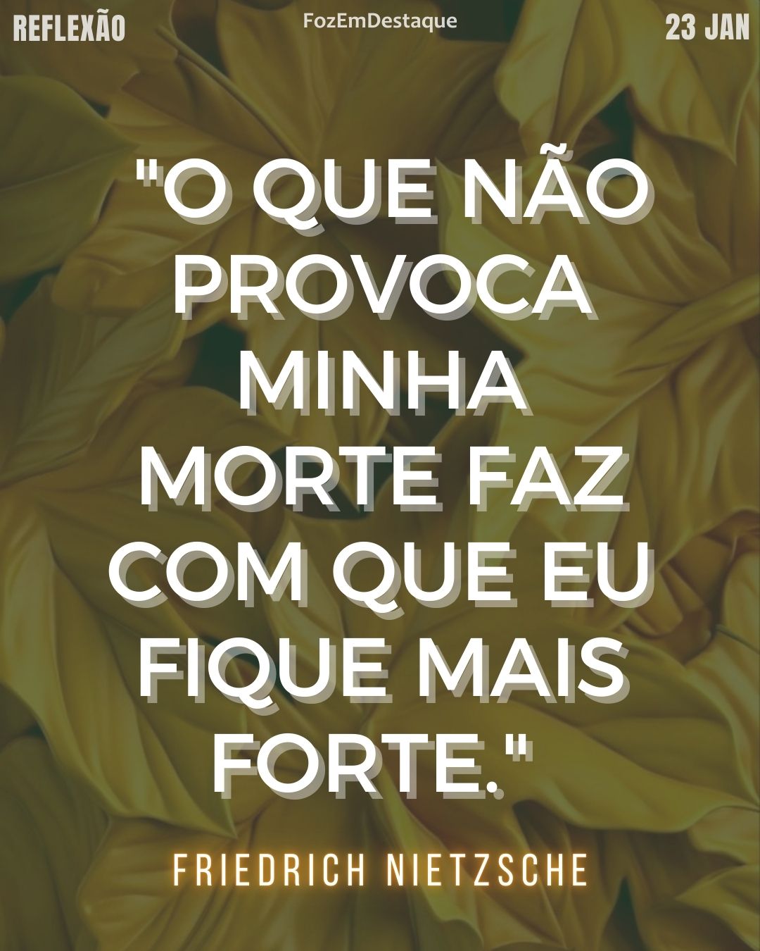 "O que não provoca minha morte faz com que eu fique mais forte." — Friedrich Nietzsche
Resiliência Nietzsche 2026