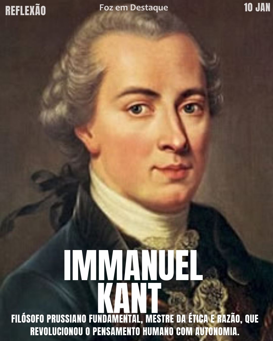Reflexão diaria FozEmDestaque
"O céu estrelado acima de mim e a lei moral dentro de mim." – Immanuel Kant