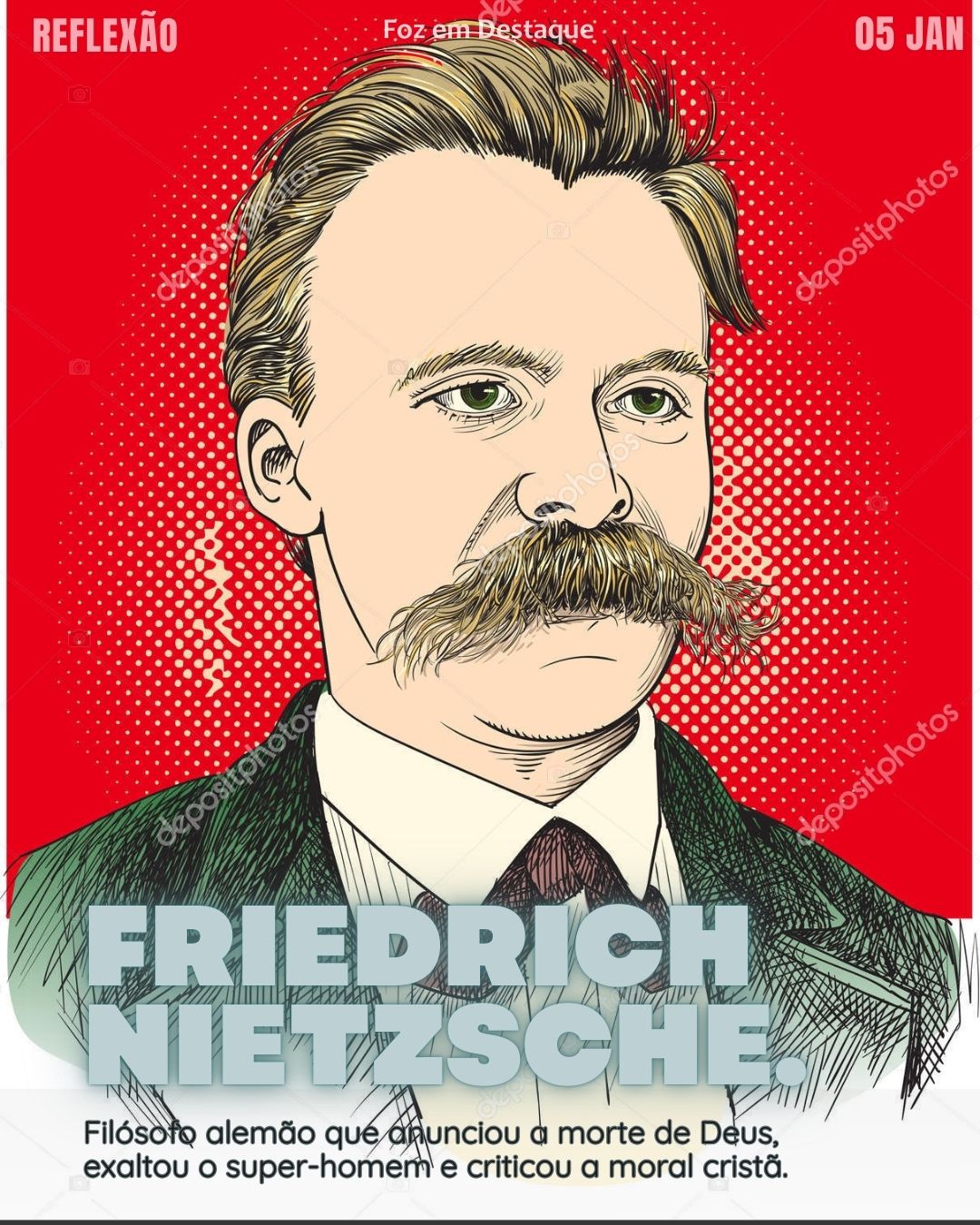 Reflexão diaria FozEmDestaque
Escolha Você Nietzsche 2026
"Aquele que não tem dois terços do seu dia para si mesmo é um escravo, seja ele quem for: político, comerciante, funcionário ou erudito." — Friedrich Nietzsche.