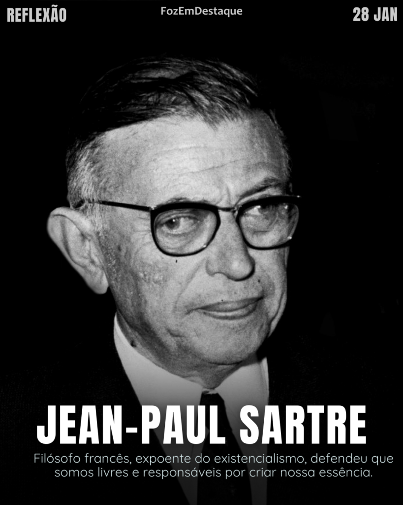 "O homem não é nada mais do que aquilo que ele faz de si mesmo." — Jean-Paul Sartre
Filosofia Existencialista Sartre 2026
