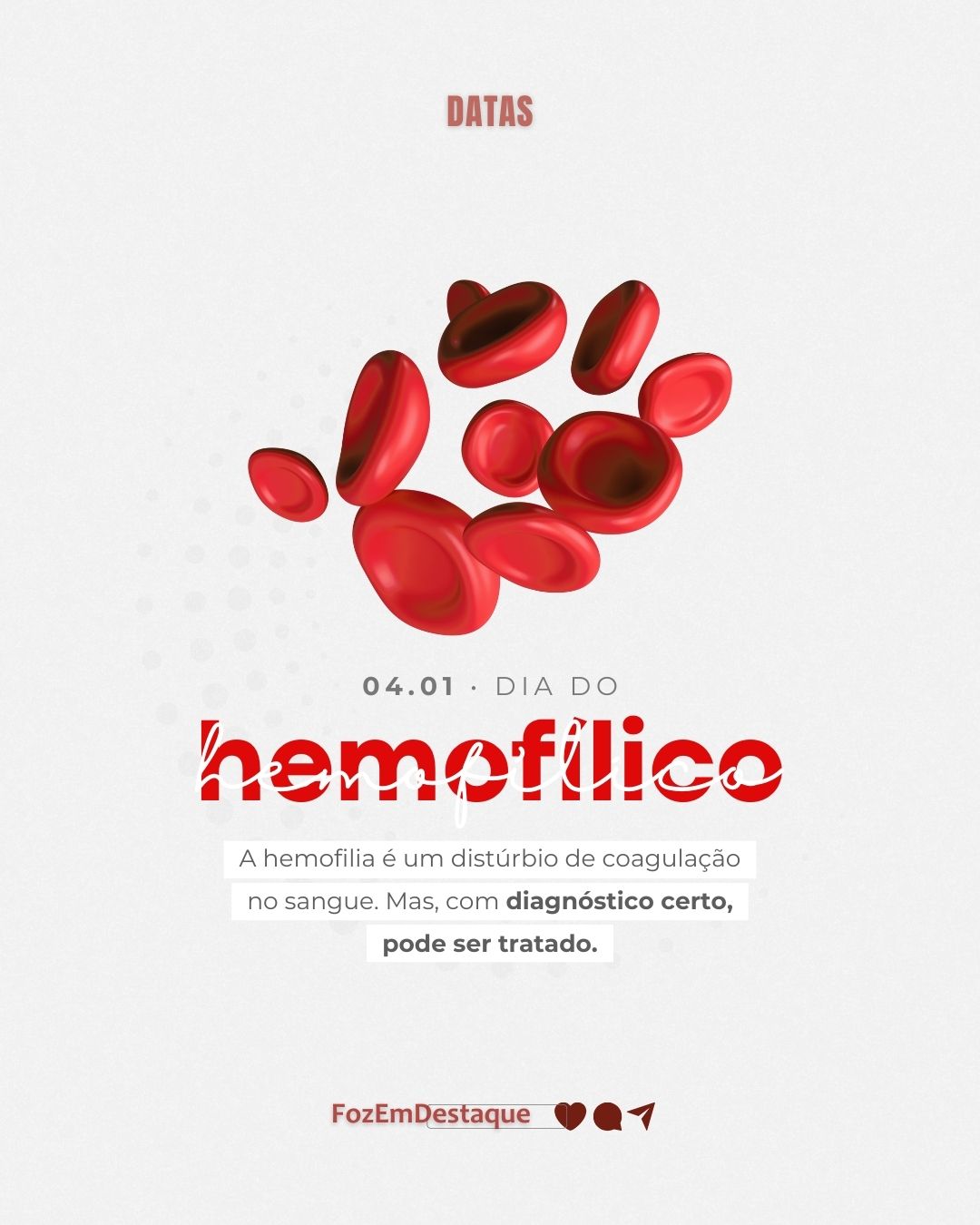 Dia Nacional do Hemofílico: Consciência e Resiliência
Dia Nacional do Hemofílico: Consciência e Resiliência
Datas Comemorativas 04/01/2026
FozEmDestaque