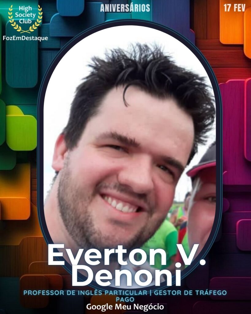 Everton V. Denoni
Professor de Inglês Particular | Gestor de Tráfego Pago
Google Meu Negócio